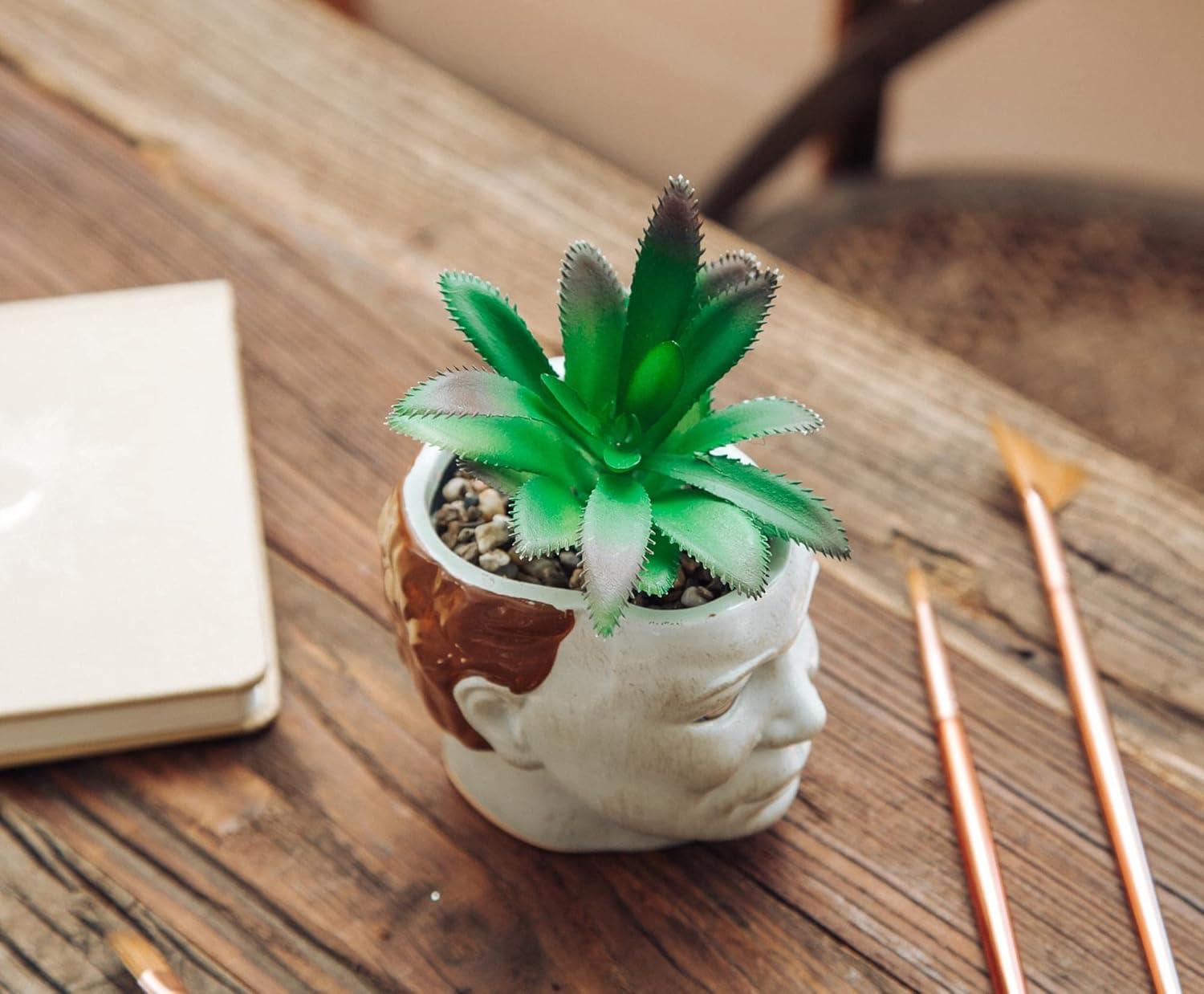 Silver Buffalo Halloween Michael Myers 3-Inch Ceramic Mini Planter With Artificial Succulent