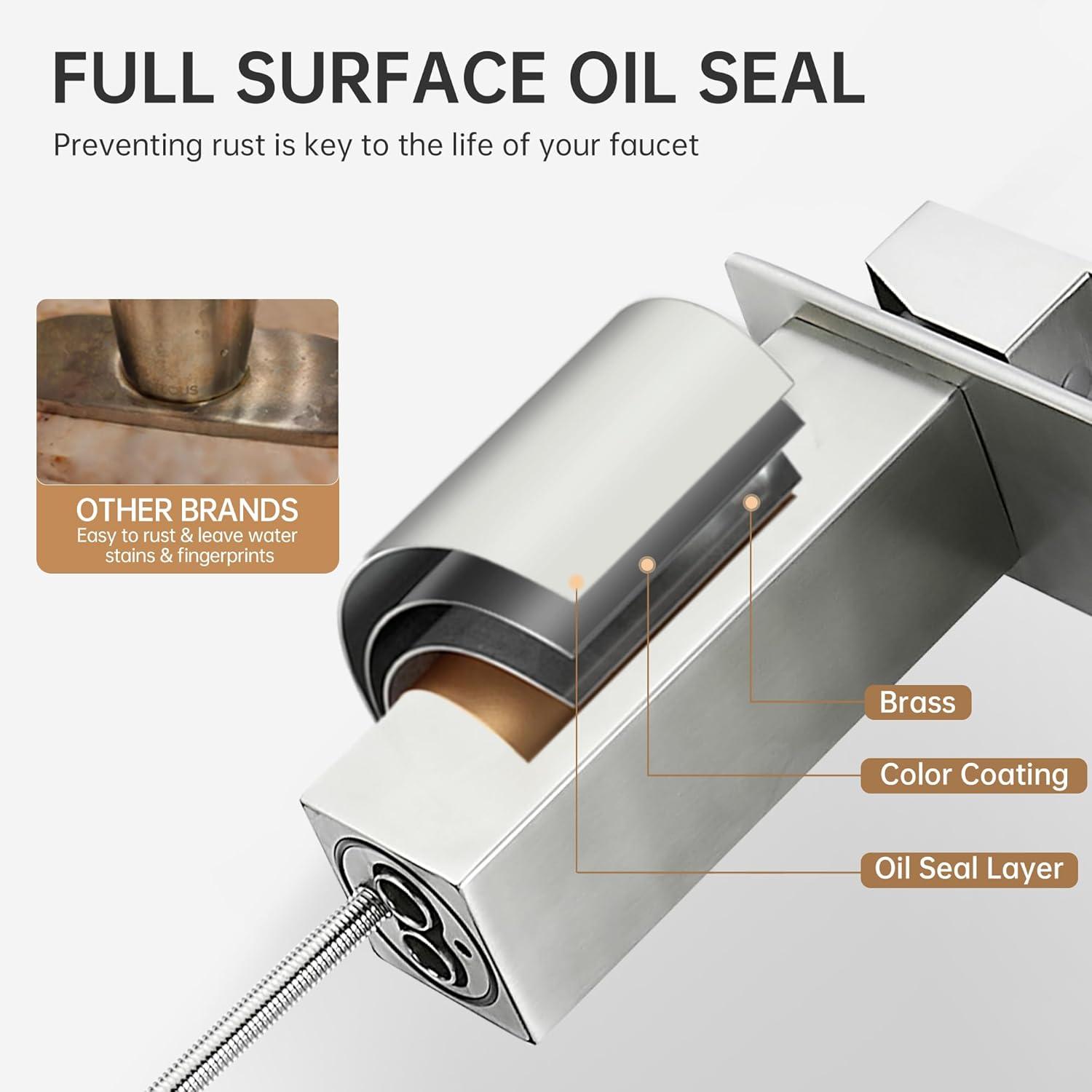 Waterfall Bathroom Faucet,Single Handle 1 Or 3 Hole Bathroom...