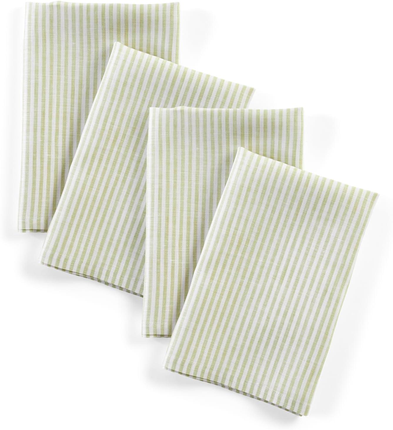 Narrow Stripe - 100% Pure Linen Square Dinner Napkins