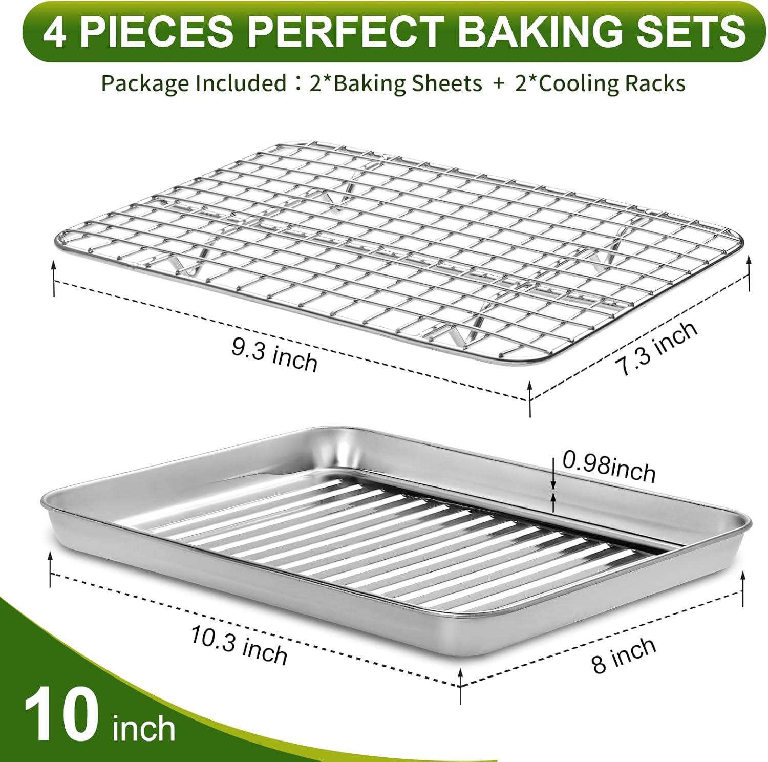 Stainless Steel Non-stick Cookie Sheet with Rack Set