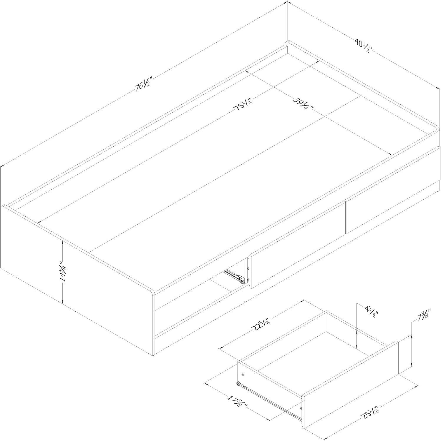 Step One Essential 3 Drawer Mate's & Captain's Standard Bed by South Shore