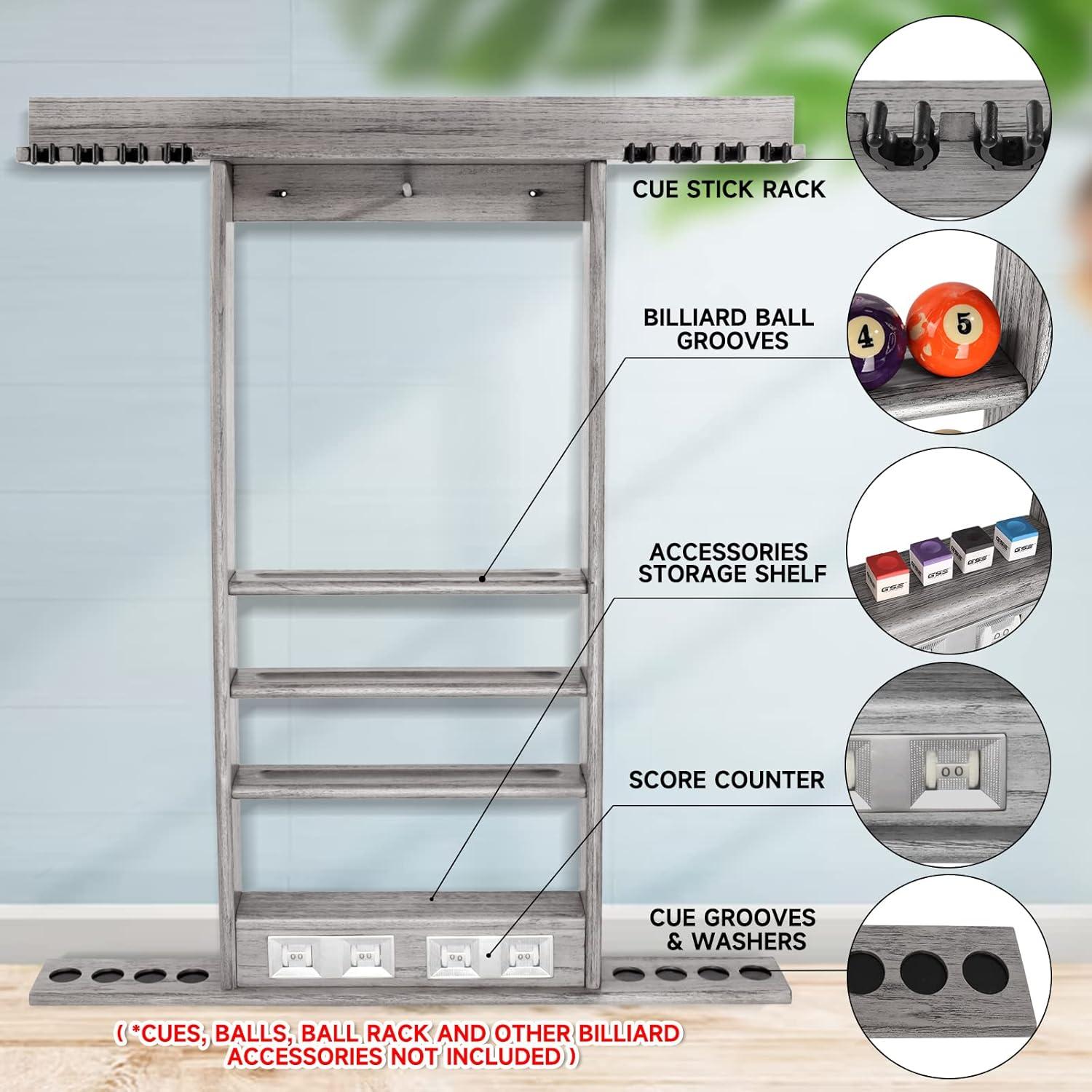 GSE Games & Sports Expert GSE Games & Sports Expert Wood Pool Cue Rack