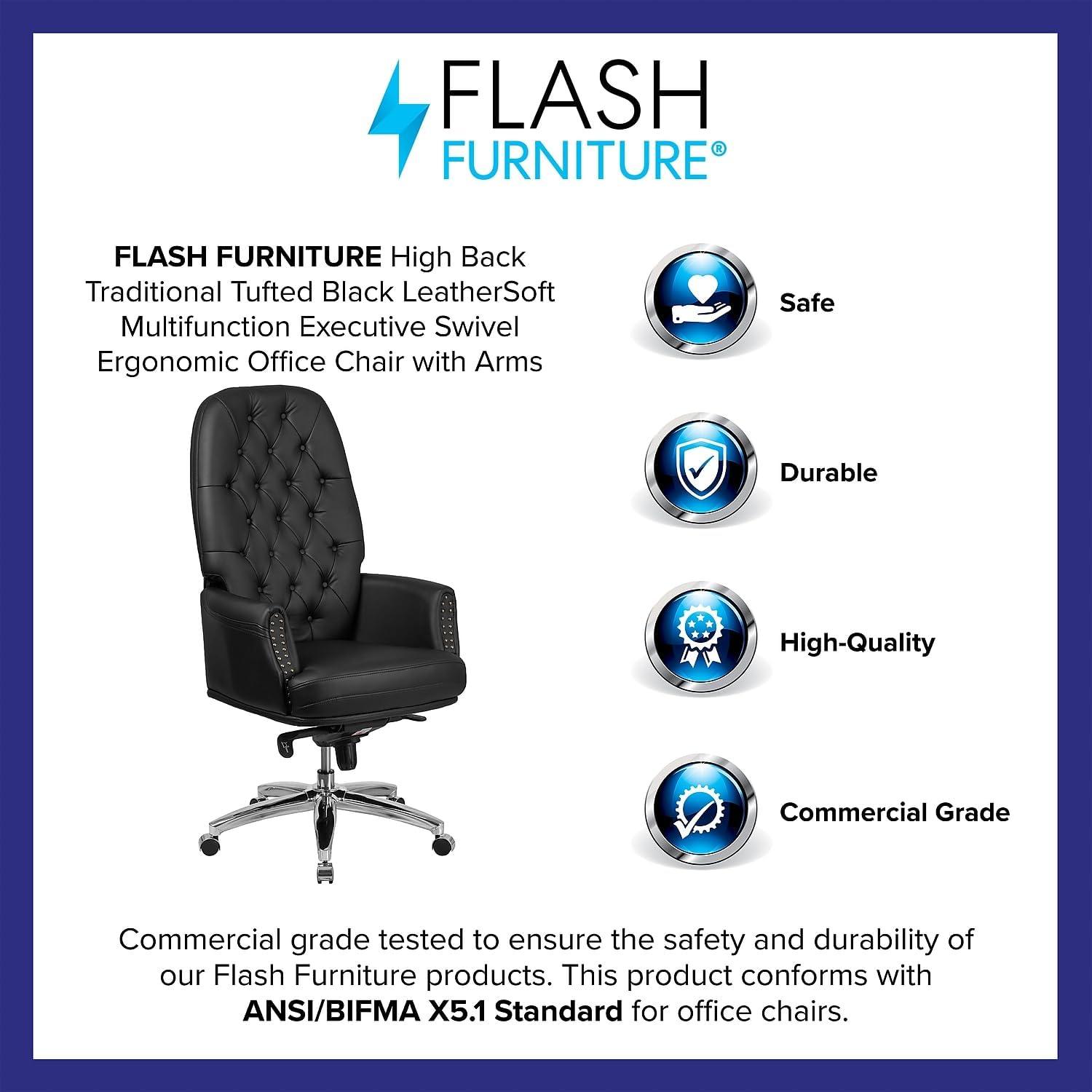 Flash Furniture Black High Back Exec Chair BT-90269H-BK-GG