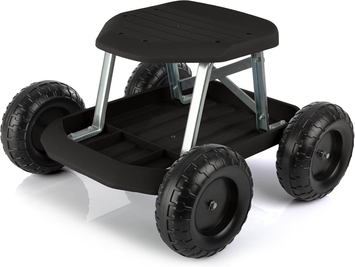 Rolling Gardening Stool, Black