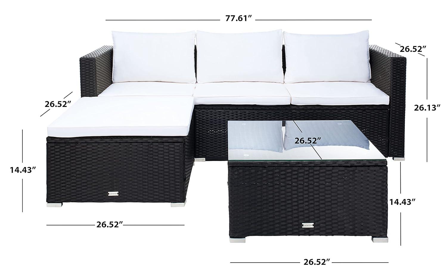 Madalina Living Set - Indoor/Outdoor - PAT7509 - Black/Beige - Safavieh