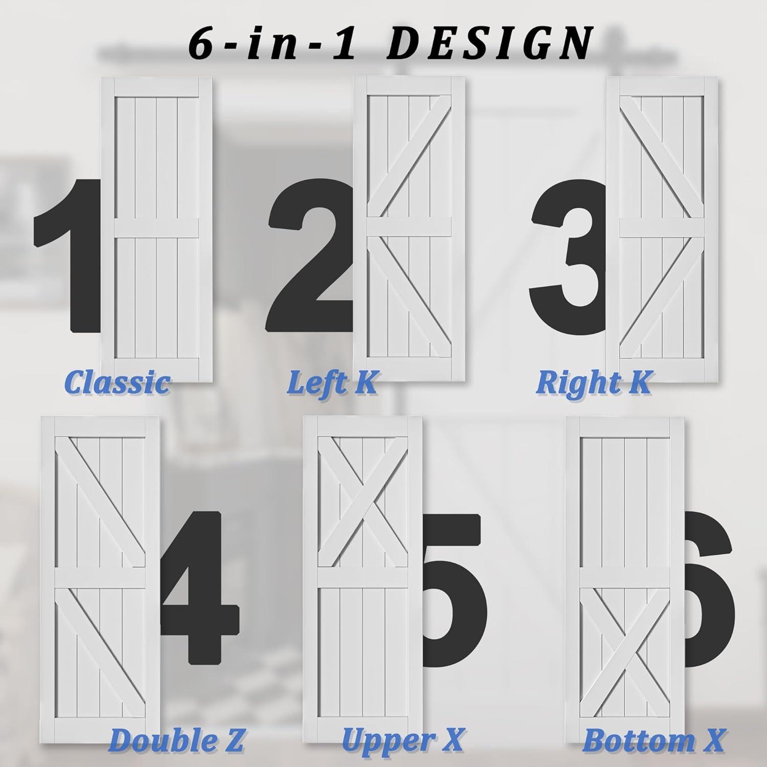 LDB_BUILDING Manufactured Paneled Wood Prefinished Barn Door with Installation Hardware Kit