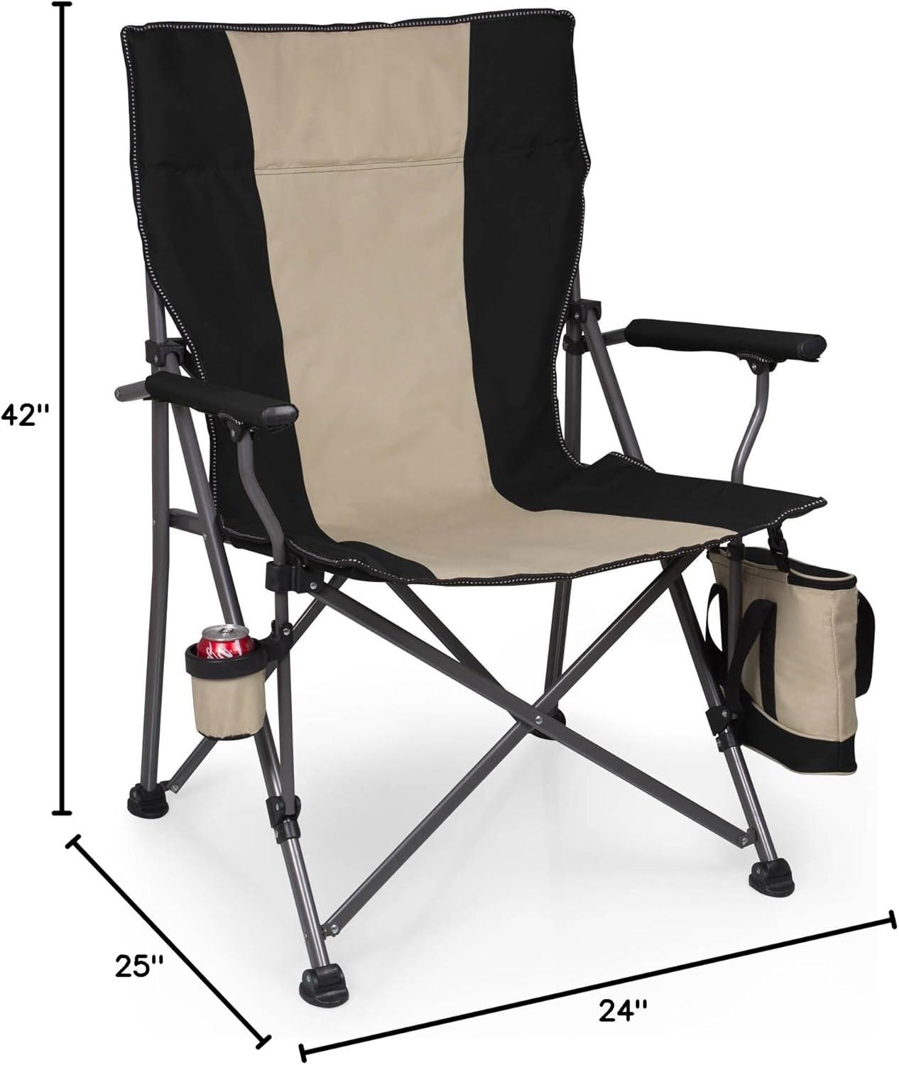 Big Bear XXL Black and Tan Camping Chair with Cooler