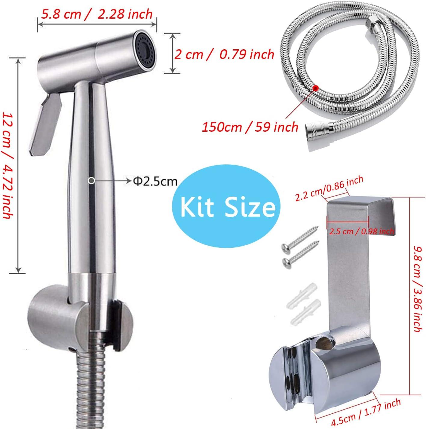 Faucet Bidet Sprayer for Toilet - with Faucet Splitter, 59 inch Hose and Hook up, Sink for Kitchen or Bathroom