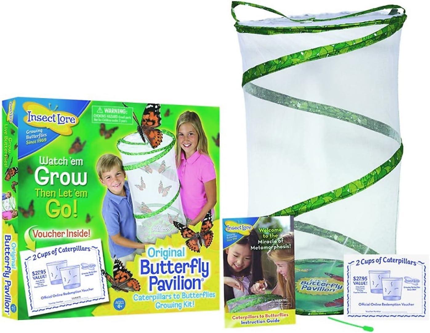 Insect Lore Giant Butterfly Garden® Deluxe Growing Kit - Stem Butterfly Kit w/ Live Caterpillars