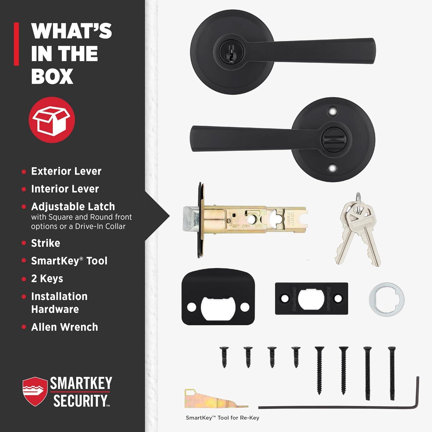 Kwikset 740TDL 514 SMT 6AL RCS Trafford Keyed (Entry) Door Lever (Set of 2)