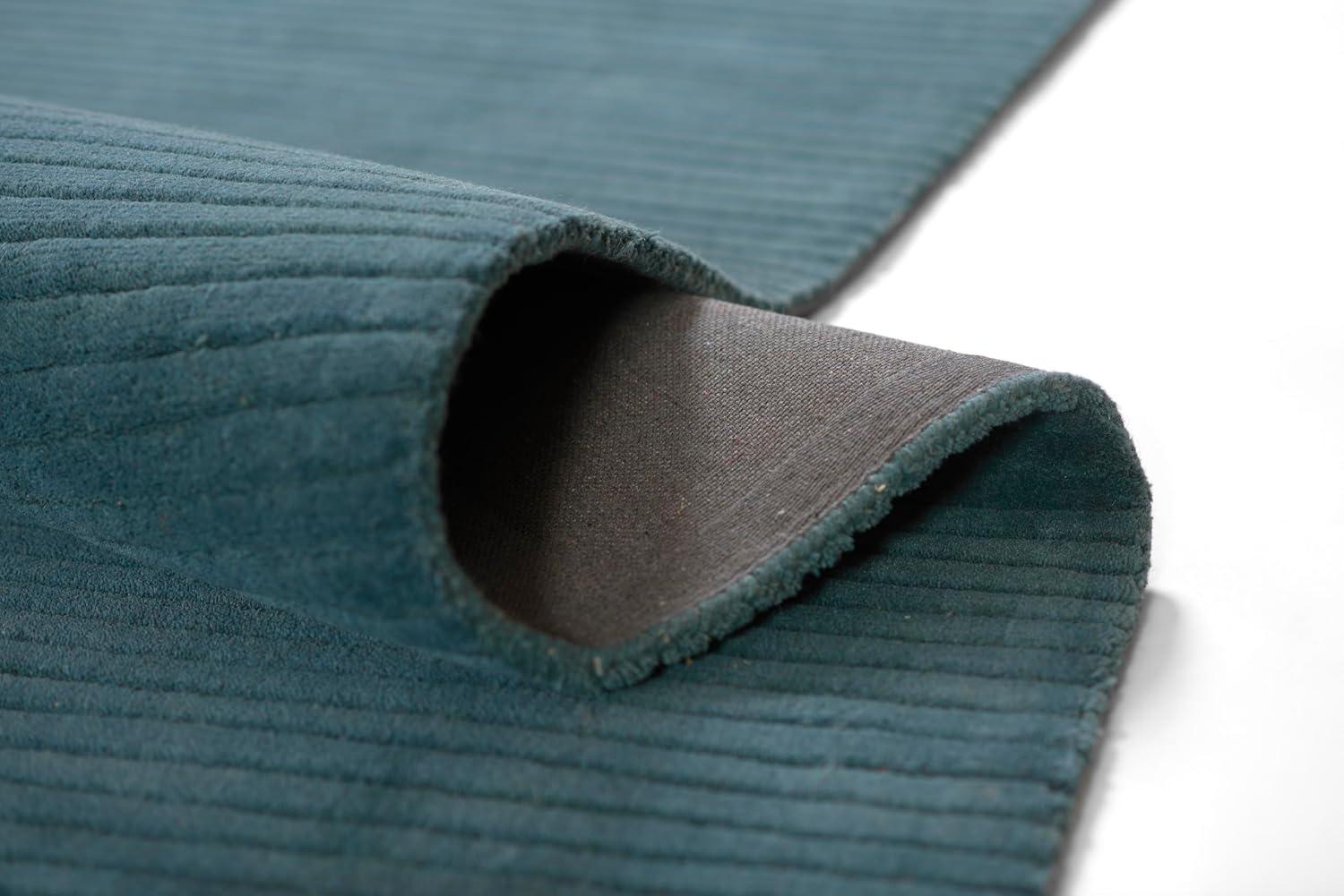 Momeni 2'x4' Asher Solid Handloomed Area Rug Blue: Wool, Medium Pile, Handmade, Indoor, Accent Rectangle Rug