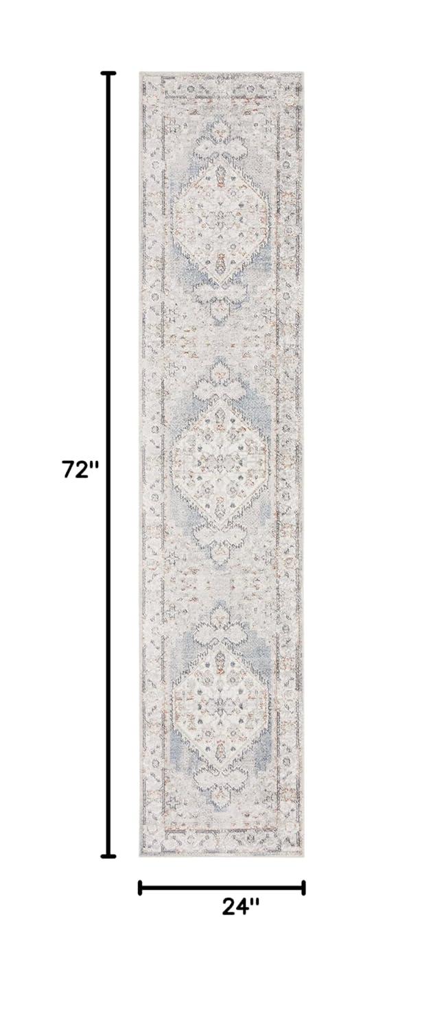 Nourison 2' x 6' Runner Astra Vintage Persian Indoor Flatweave Area Rug Light Blue