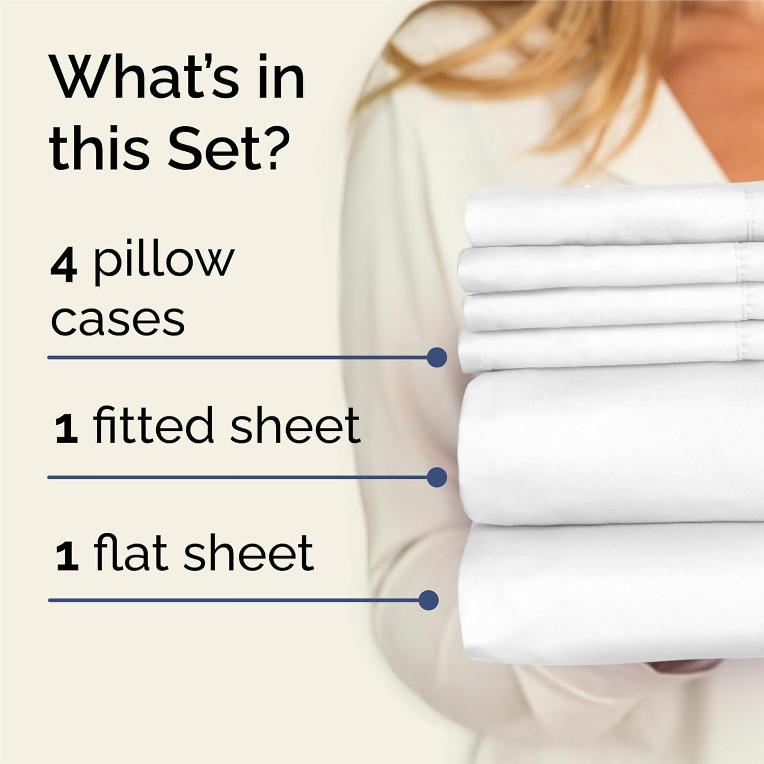 King White Microfiber Deep Pocket Sheet Set