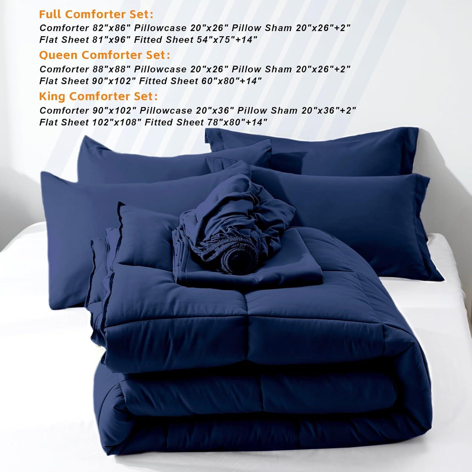 Sweet Home Collection All Season Bed-in-A-Bag 5pc/7pc Solid Color Comforter & Sheet Set Ultra Soft Bedding by Sweet Home Collection