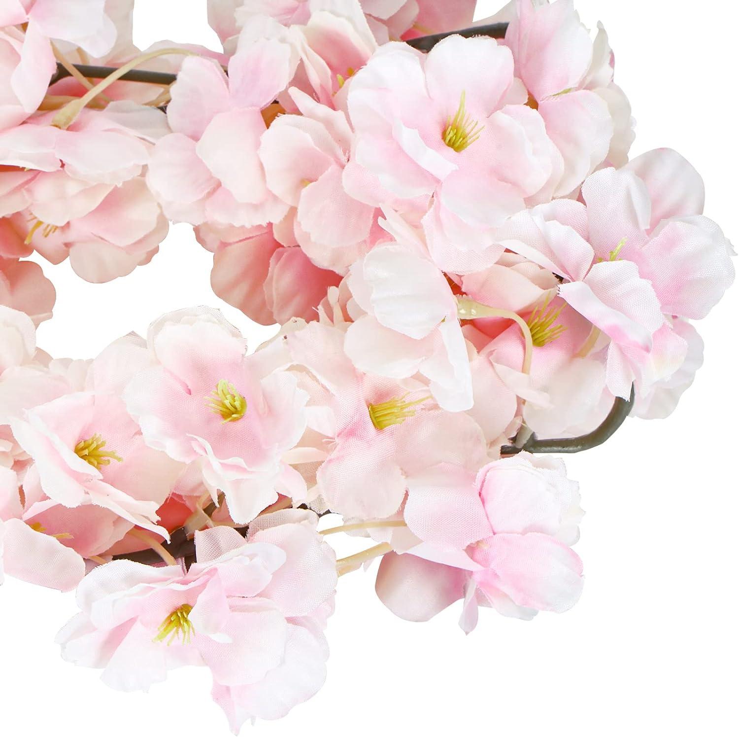 Pink Silk Cherry Blossom Flower Vines for Outdoor Decor