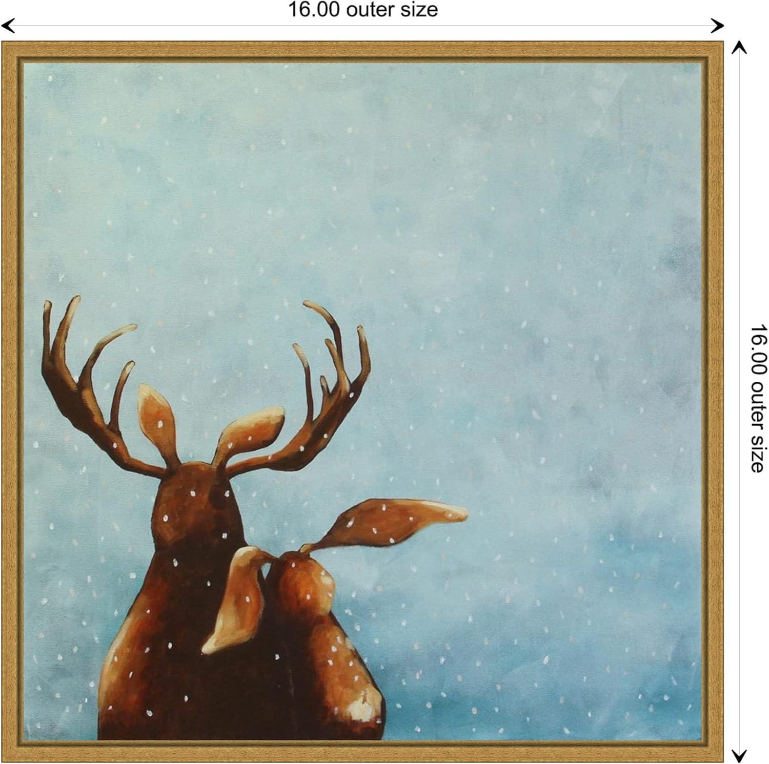 Amanti Art Friends (Moose) by Lucia Stewart Canvas Wall Art Print Framed 16 x 16-in.