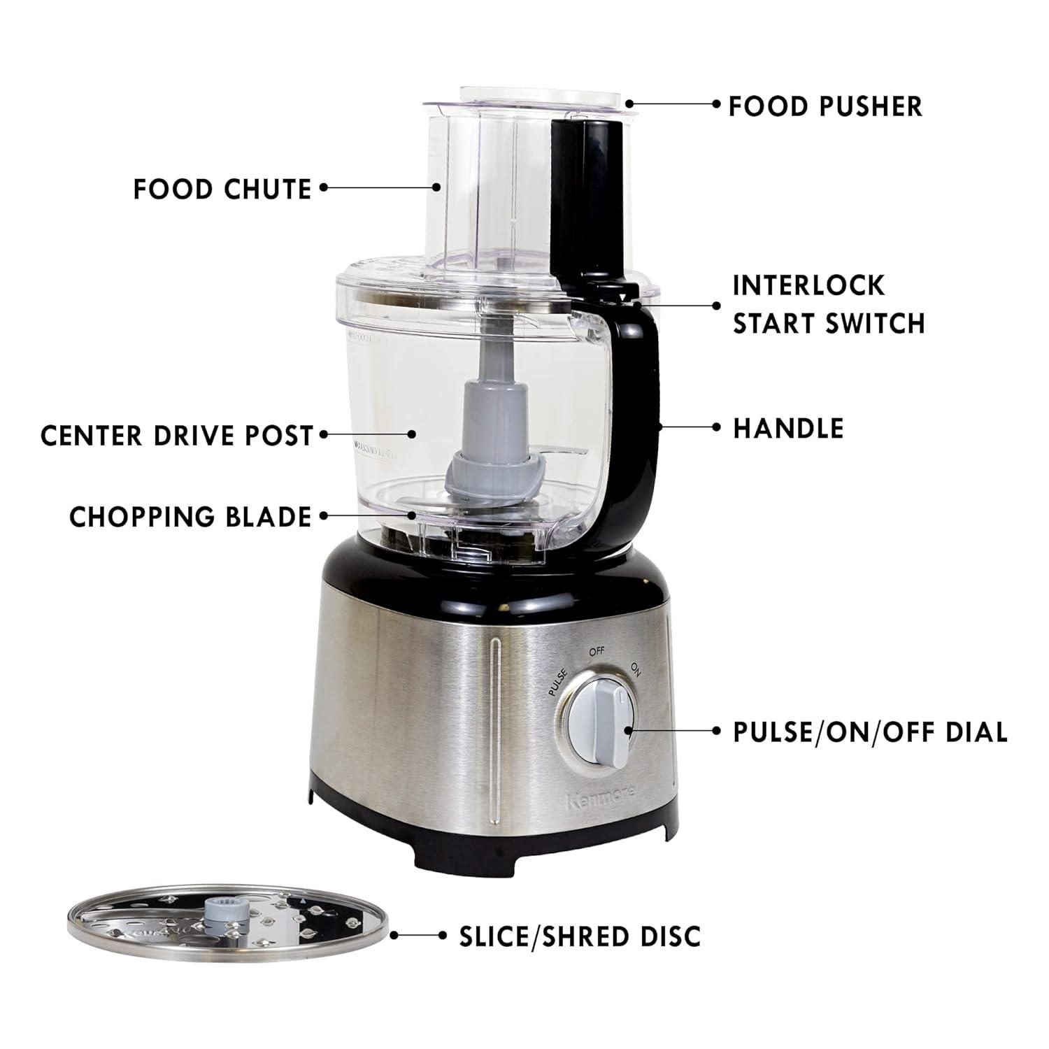 Kenmore Kenmore Food Processor and 11 Cup Vegetable Chopper for Chop, Slice, Shred, Mince, Grate & Puree