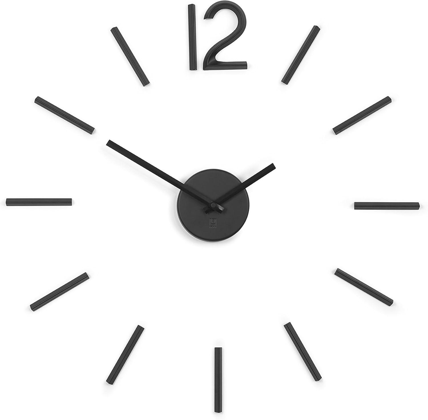 Blink Wall Clock Black - Umbra: Modern Aluminum Analog Display, Indoor Decorative Timepiece