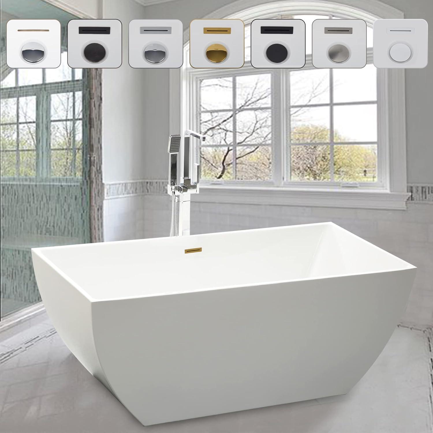 Lydia 59" x 30" Freestanding Soaking Bathtub