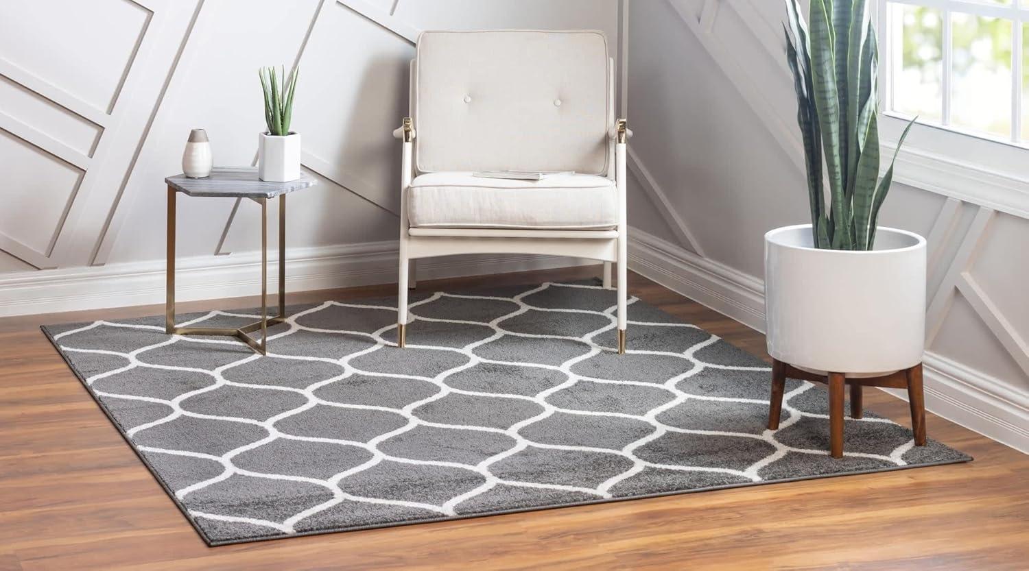 Unique Loom Trellis Frieze Rounded Area Rug