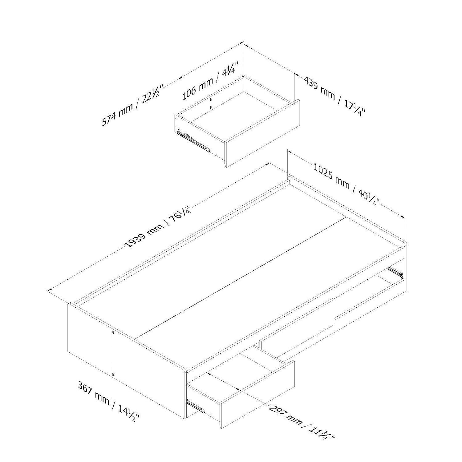Fusion Twin Mate's & Captain's Bed bySouth Shore