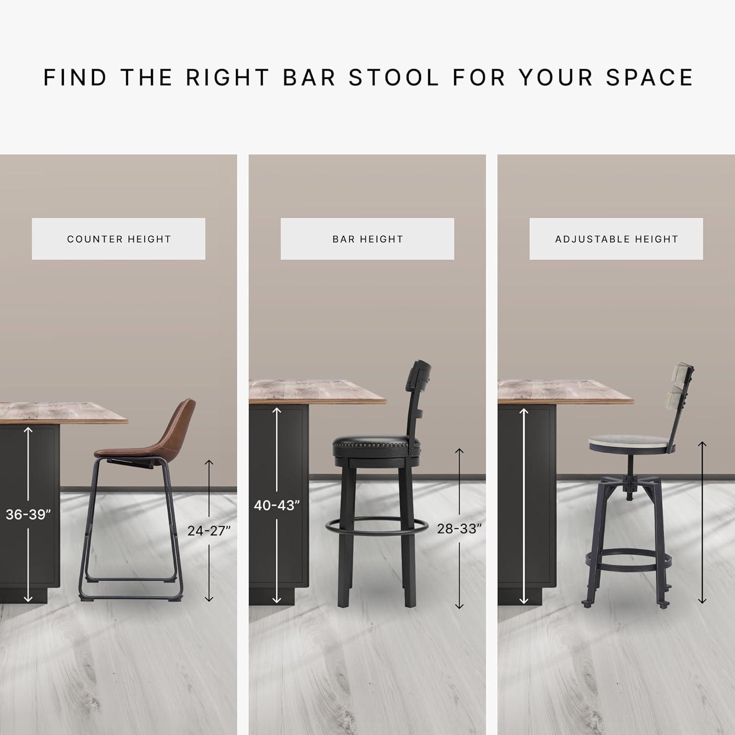 Signature Design by Ashley Caitbrook Rustic 24.4" Counter Height Upholstered Barstool, Set of 2