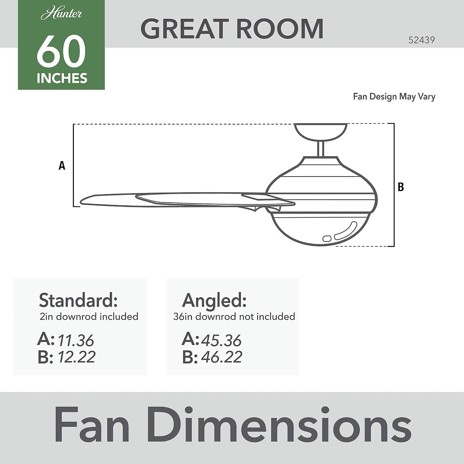 60" Arwen 3-Blade Standard Damp Rated Ceiling Fan With LED Light Kit And Handheld Remote