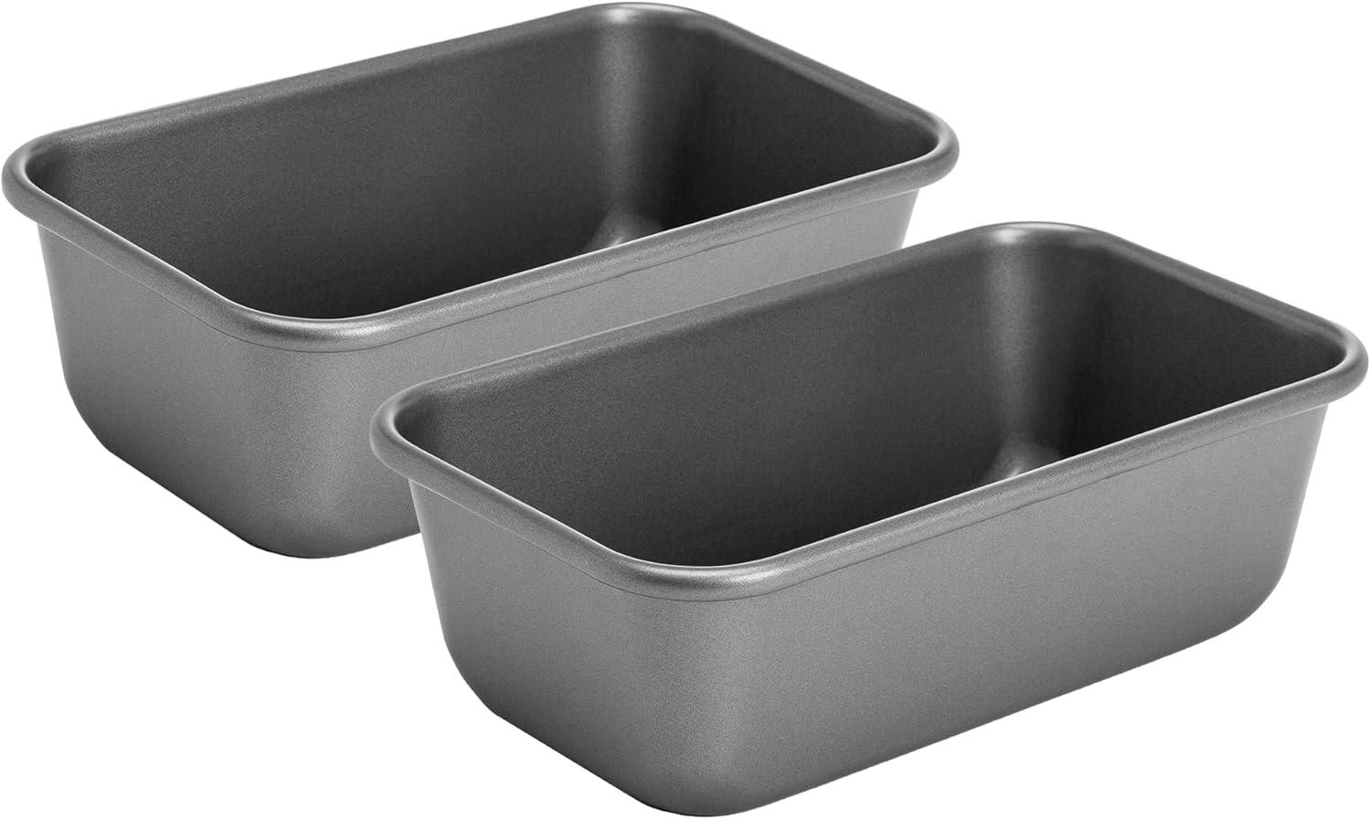 Gray Nonstick Carbon Steel Rectangular Loaf Pan Set