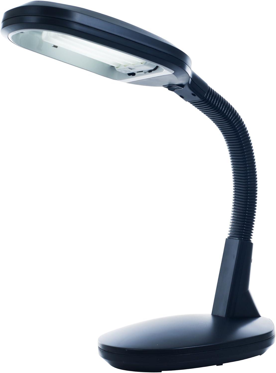 ArcFlex 22" Adjustable Black Desk Lamp with Sunlight Simulation