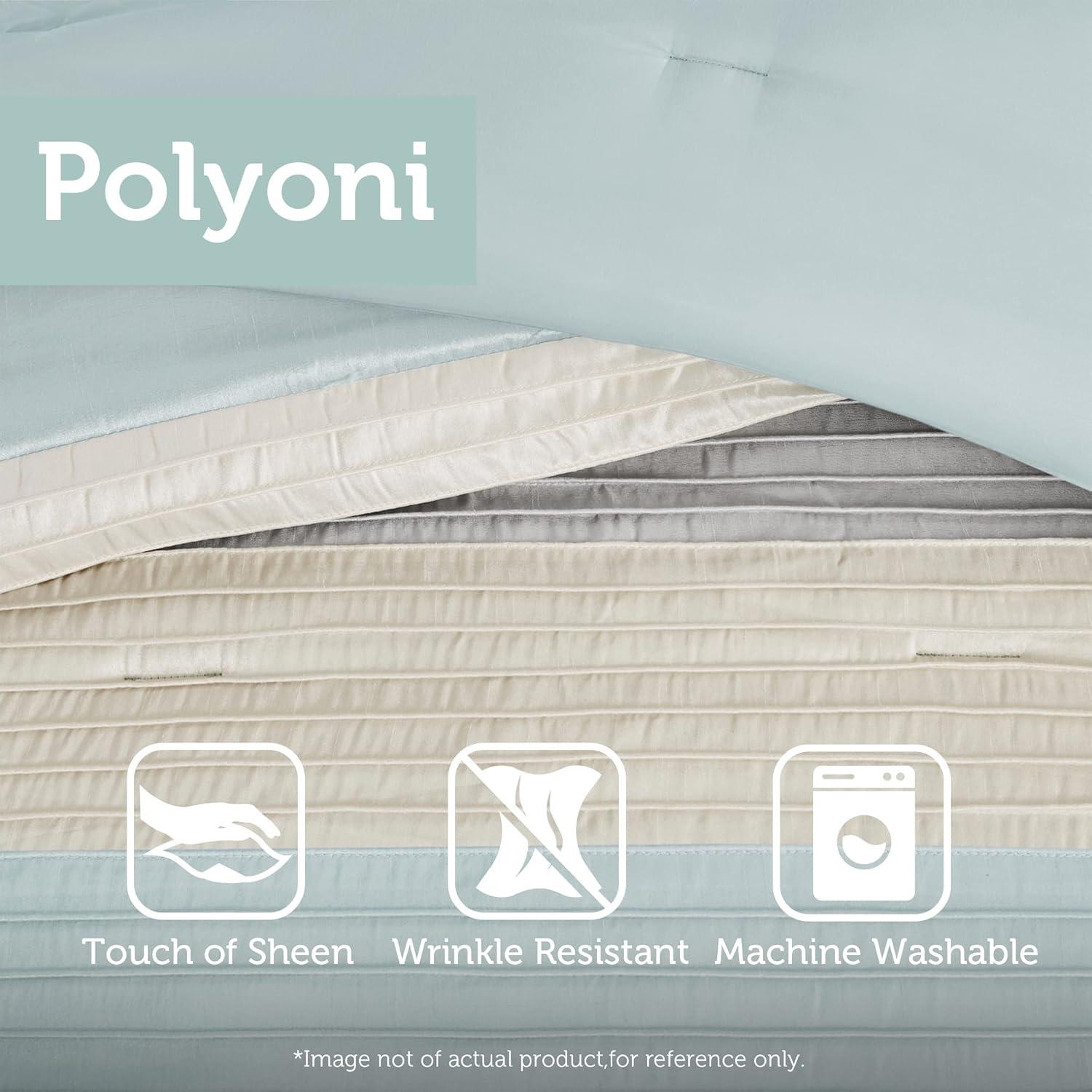 Madison Park Amherst 7 Piece Striped and Pleated Comforter Set