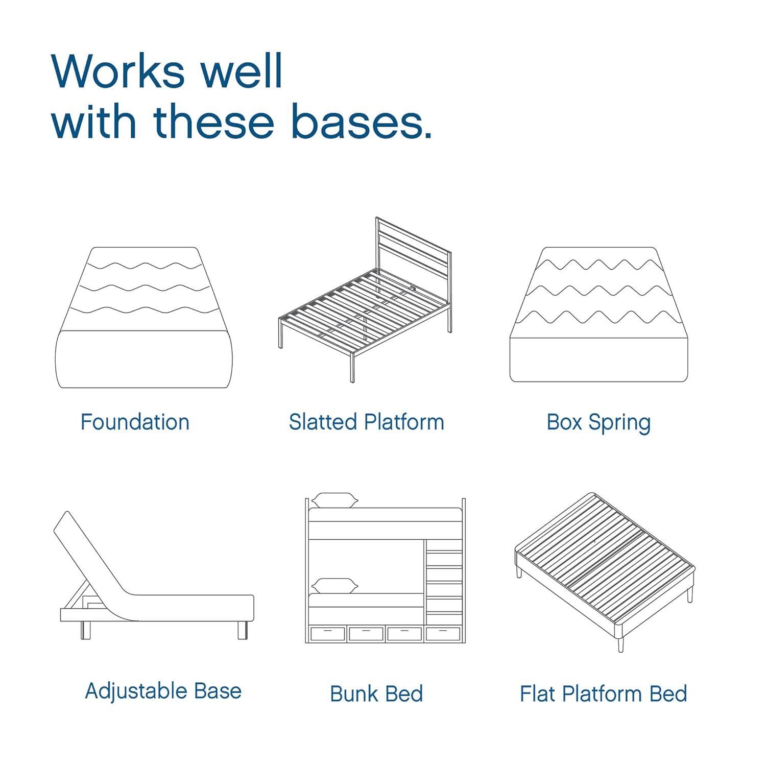 Queen 14-Inch Gel Memory Foam Mattress with Adjustable Bed