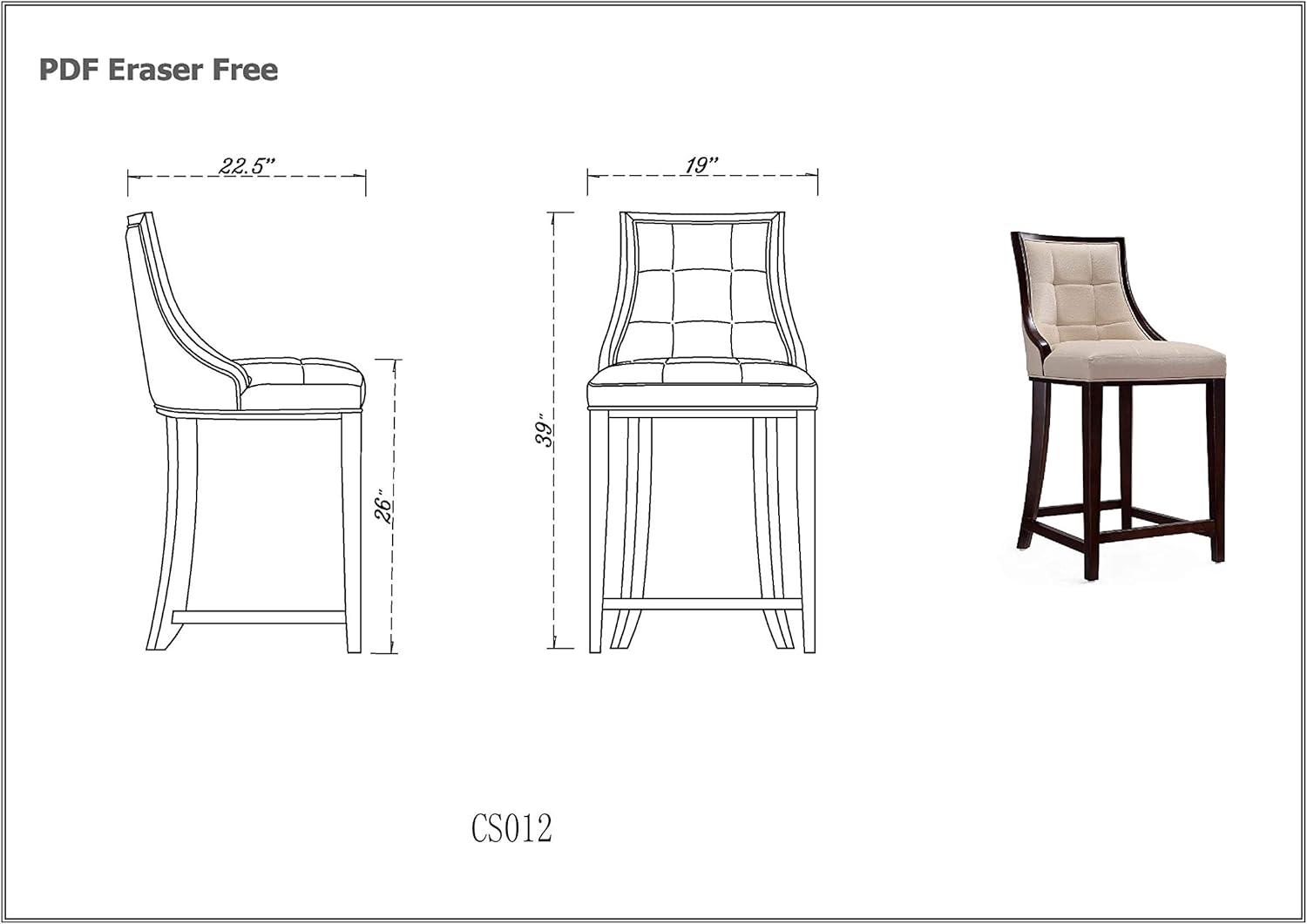 Fifth Avenue Faux Leather Counter Height Barstool - Manhattan Comfort