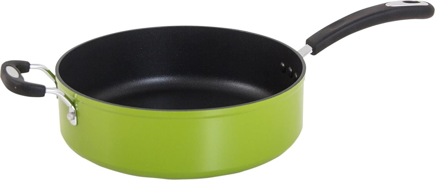 Green Aluminum Non-Stick Sauce Pan with Lid, 12"