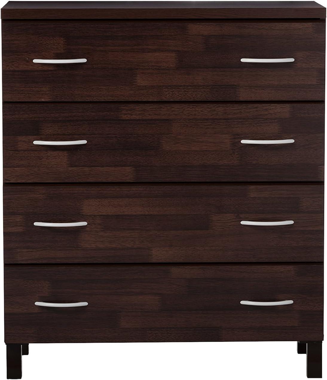 Mayson Modern and Contemporary Wood 4 Drawer Storage Chest Oak Brown Finish - Baxton Studio