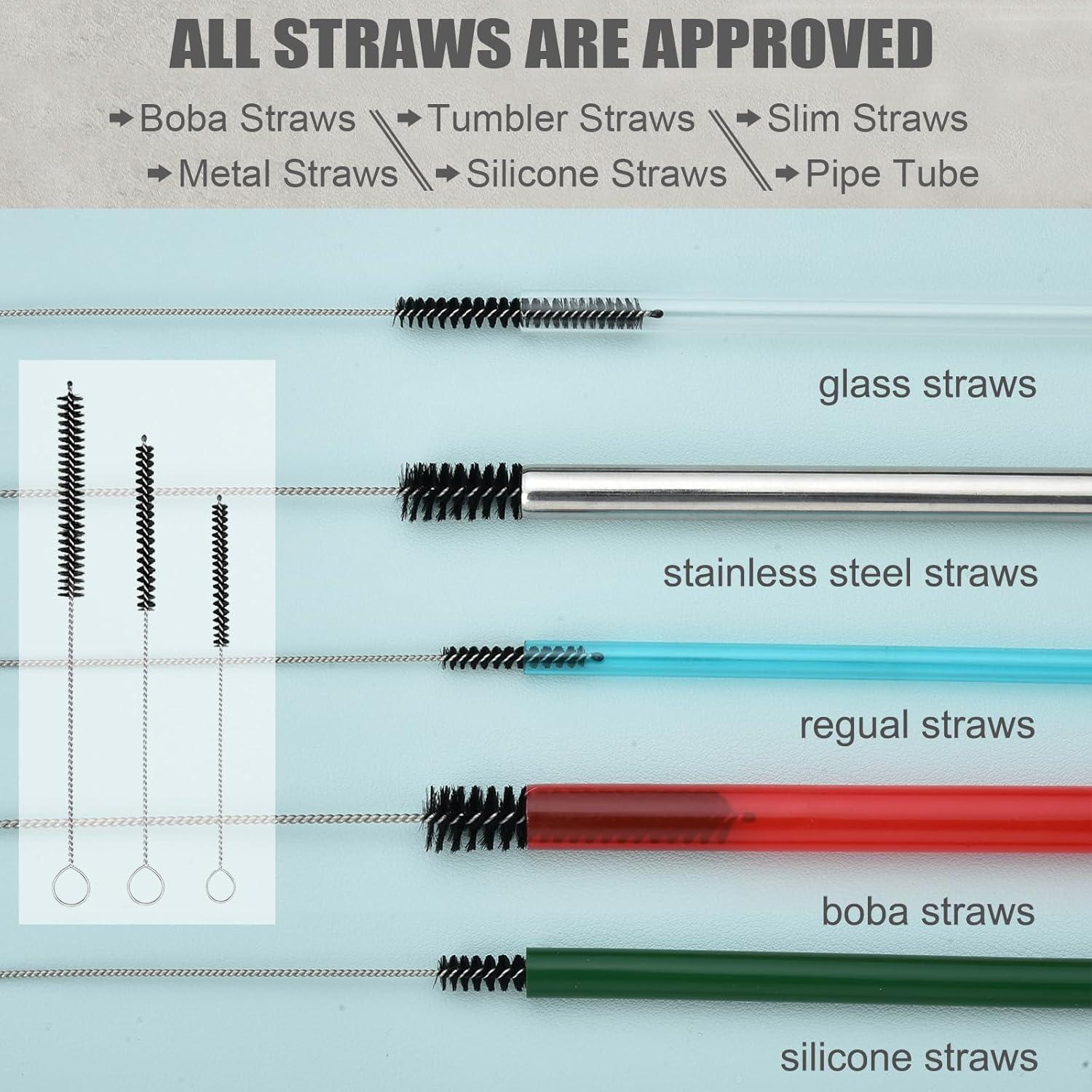 ZOUYUE 8 Pcs Bottle Cleaning Brush Set Long Handle Black Bottle Cleaner Sturdy Food Grade for Cleaning Baby Bottles Sports Water Bottles Flask