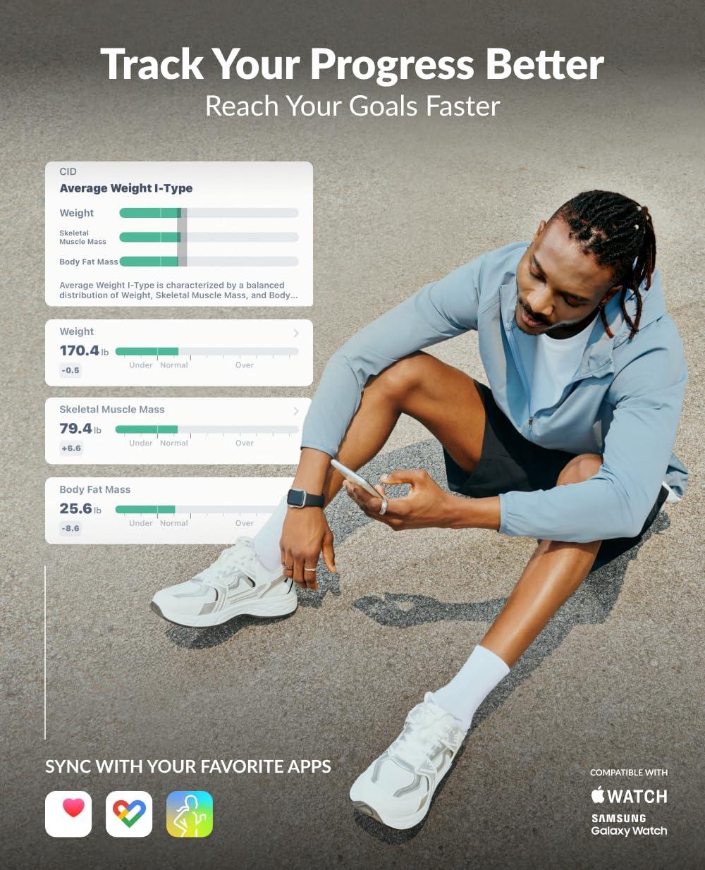 InBody H20N - Smart Full Body Composition Analyzer Scale, BMI, Body Fat, Muscle Mass, Bluetooth Connection - Midnight Black