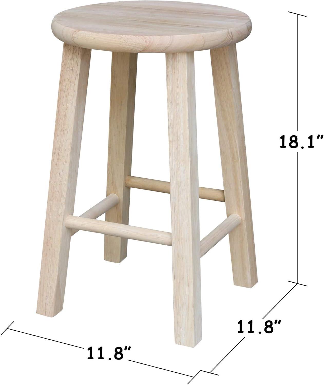 Round Top Barstool Unfinished - International Concepts