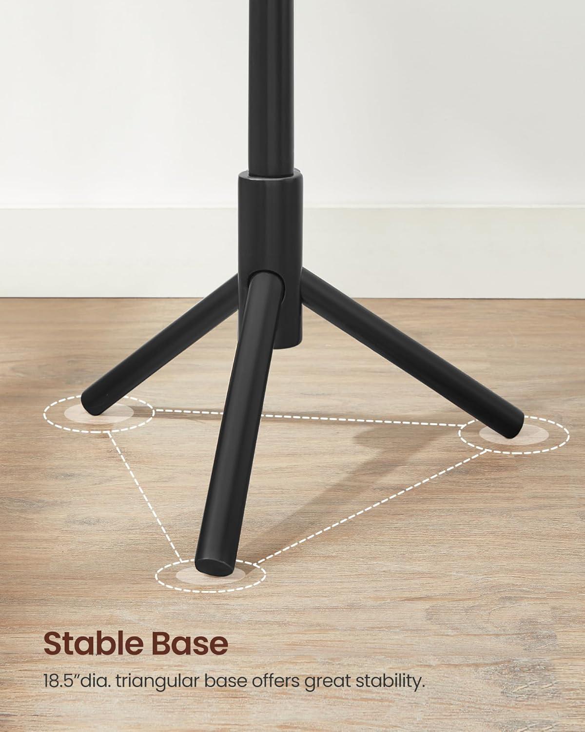 VASAGLE 8 Hooks Solid Wood Coat Rack Free Standing Coat Rack Tree-Shaped Coat Rack Black