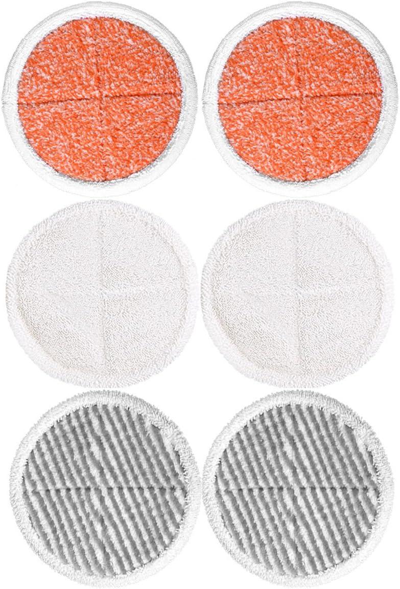 6 Pack 2124 2037 2039A 20399 20391 Steam Mop Pads Replacement Compatible with Bissell Spinwave Hard Mop Cleaner