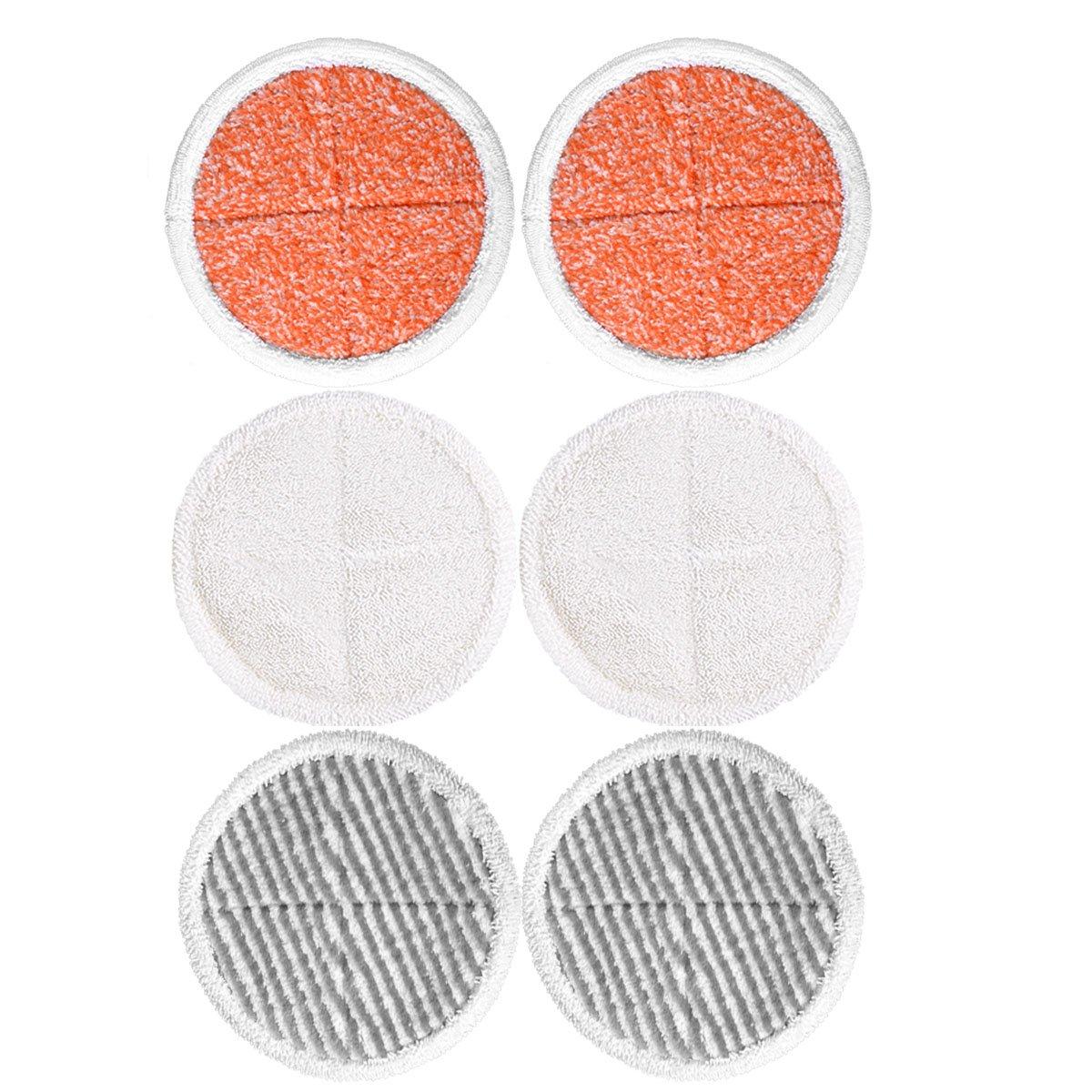 6 Pack 2124 2037 2039A 20399 20391 Steam Mop Pads Replacement Compatible with Bissell Spinwave Hard Mop Cleaner