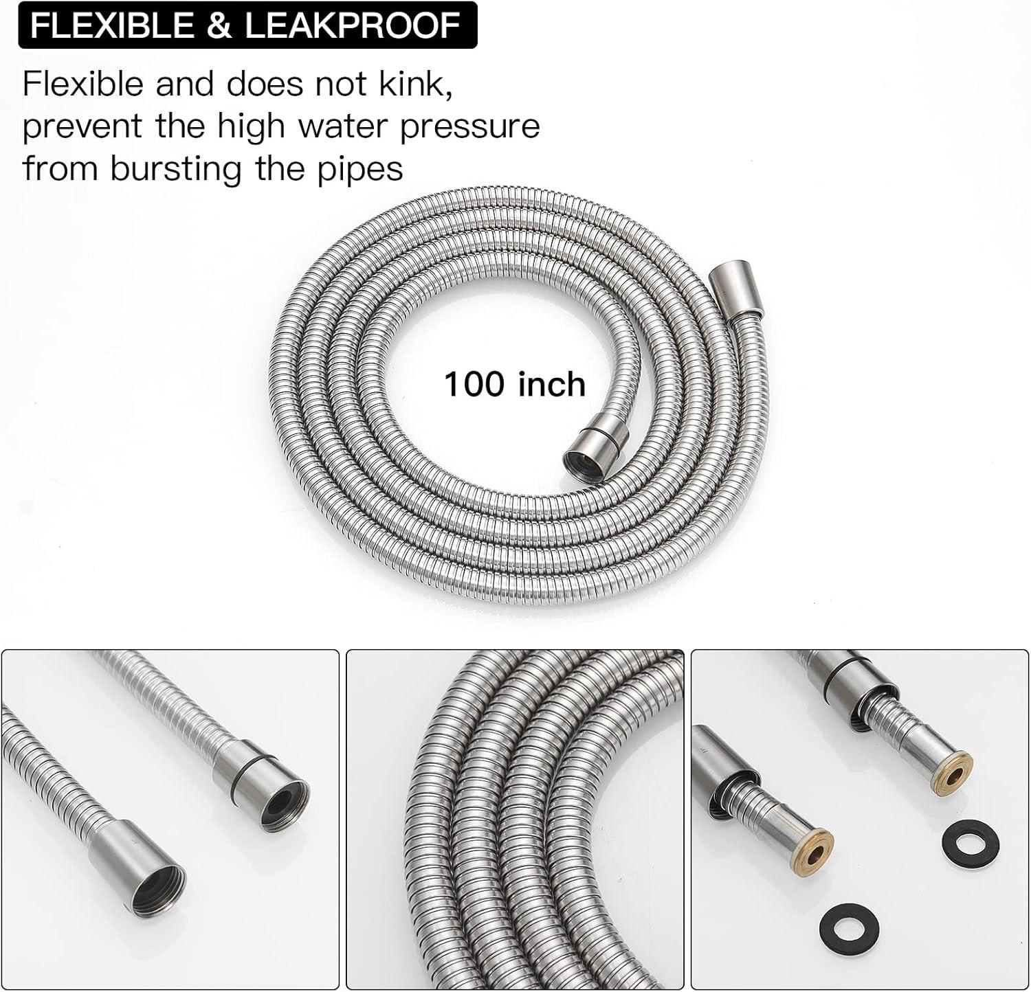 Extra Long Brushed Nickel Stainless Steel Shower Hose