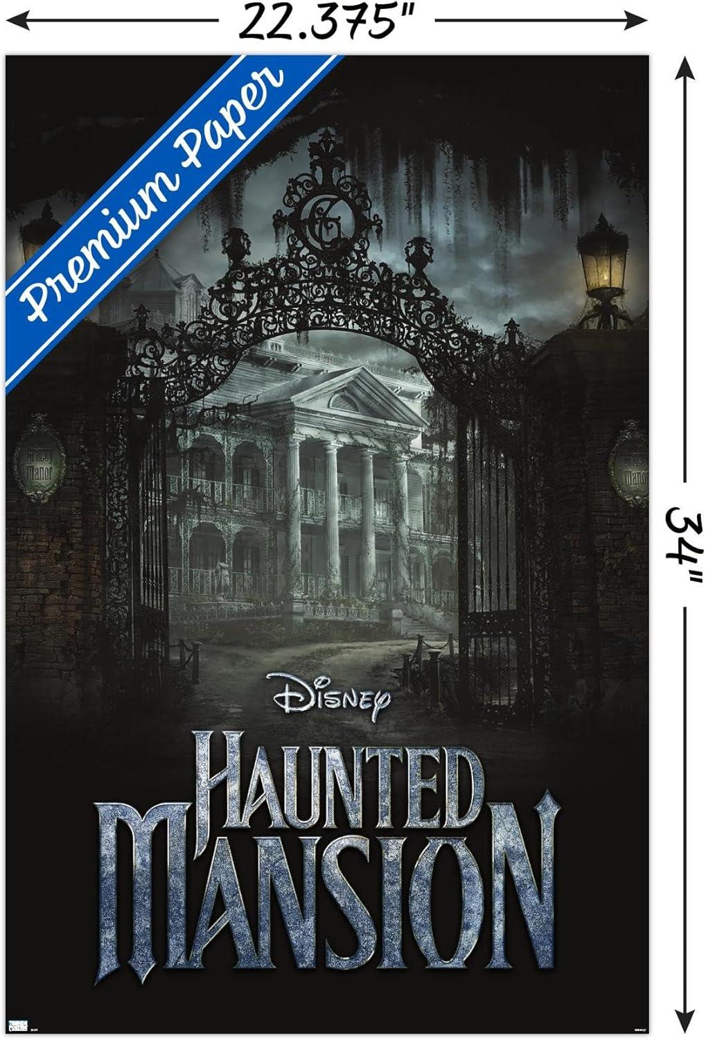 Trends International Disney Haunted Mansion - Mansion Unframed Wall Poster Print White Mounts Bundle 22.375" x 34"