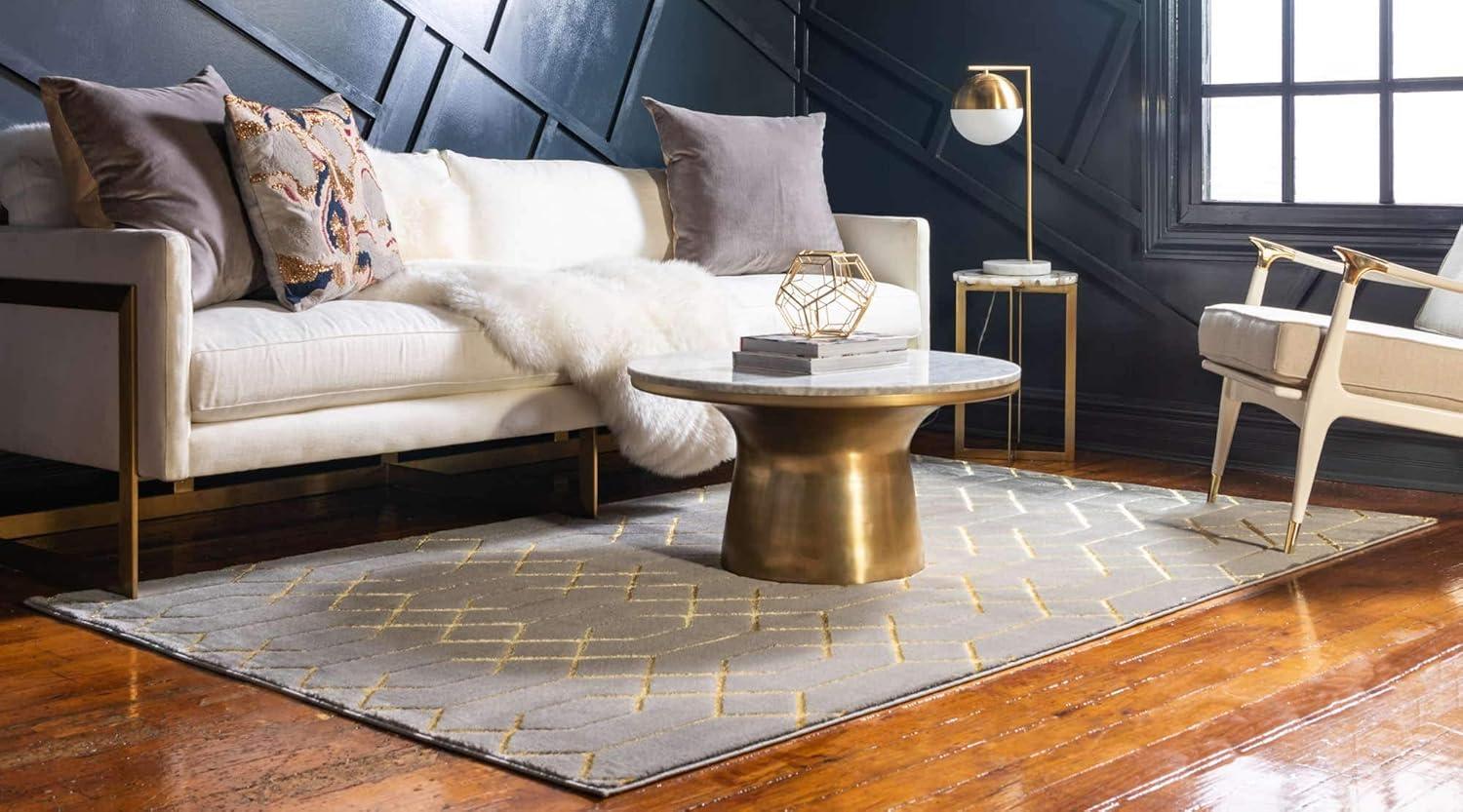 Glam Gray/Gold Area Rug