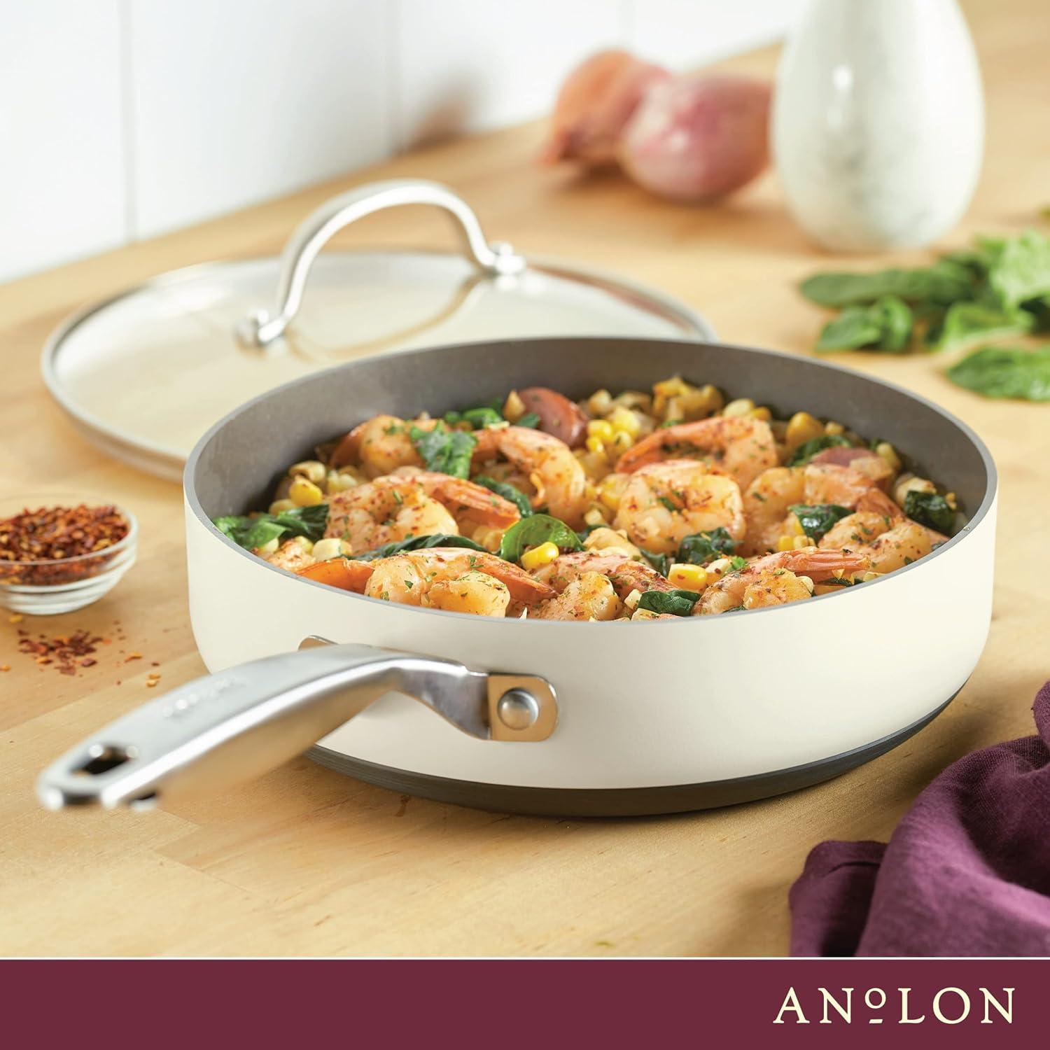 Anolon Achieve Hard Anodized Nonstick Saute Pan with Lid - 3 Quart