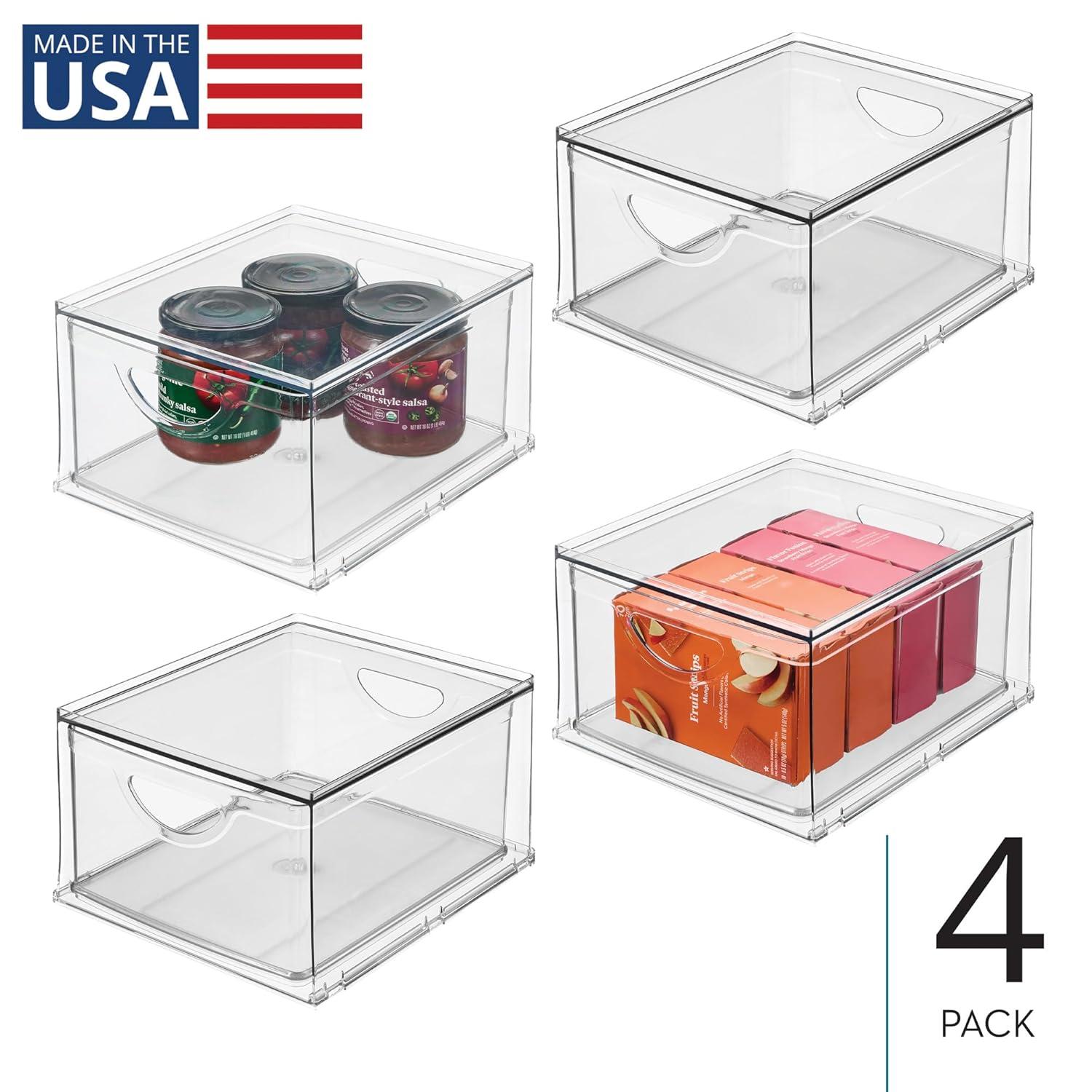 iDesign iDesign Stackable Storage Drawer for Fridge or Pantry - Set of 4 - Clear (Set of 4)