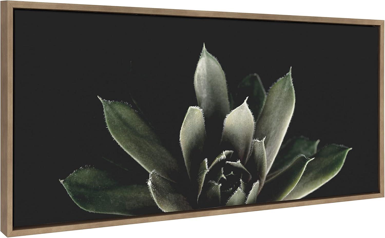 18" x 40" Sylvie Succulent 8 by Emiko and Mark Franzen of F2 Images Framed Wall Canvas Gold - Kate & Laurel All Things Decor