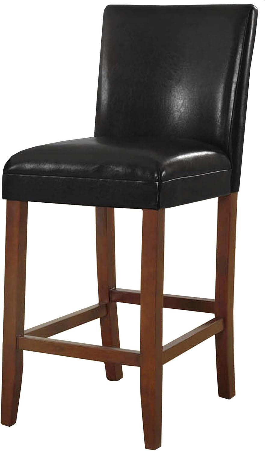 24" Faux Leather Luxury Counter Height Barstool - HomePop