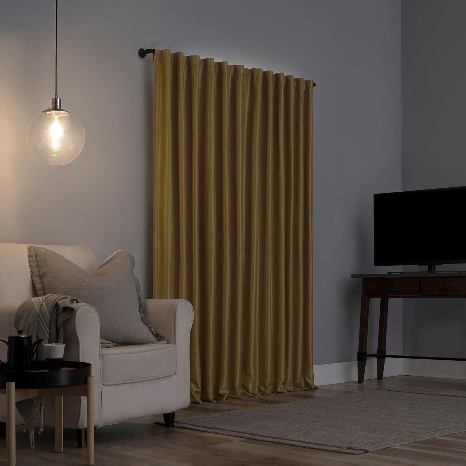 Faux Dupioni Silk Thermal Extreme 100% Blackout Back Tab Curtain Panel