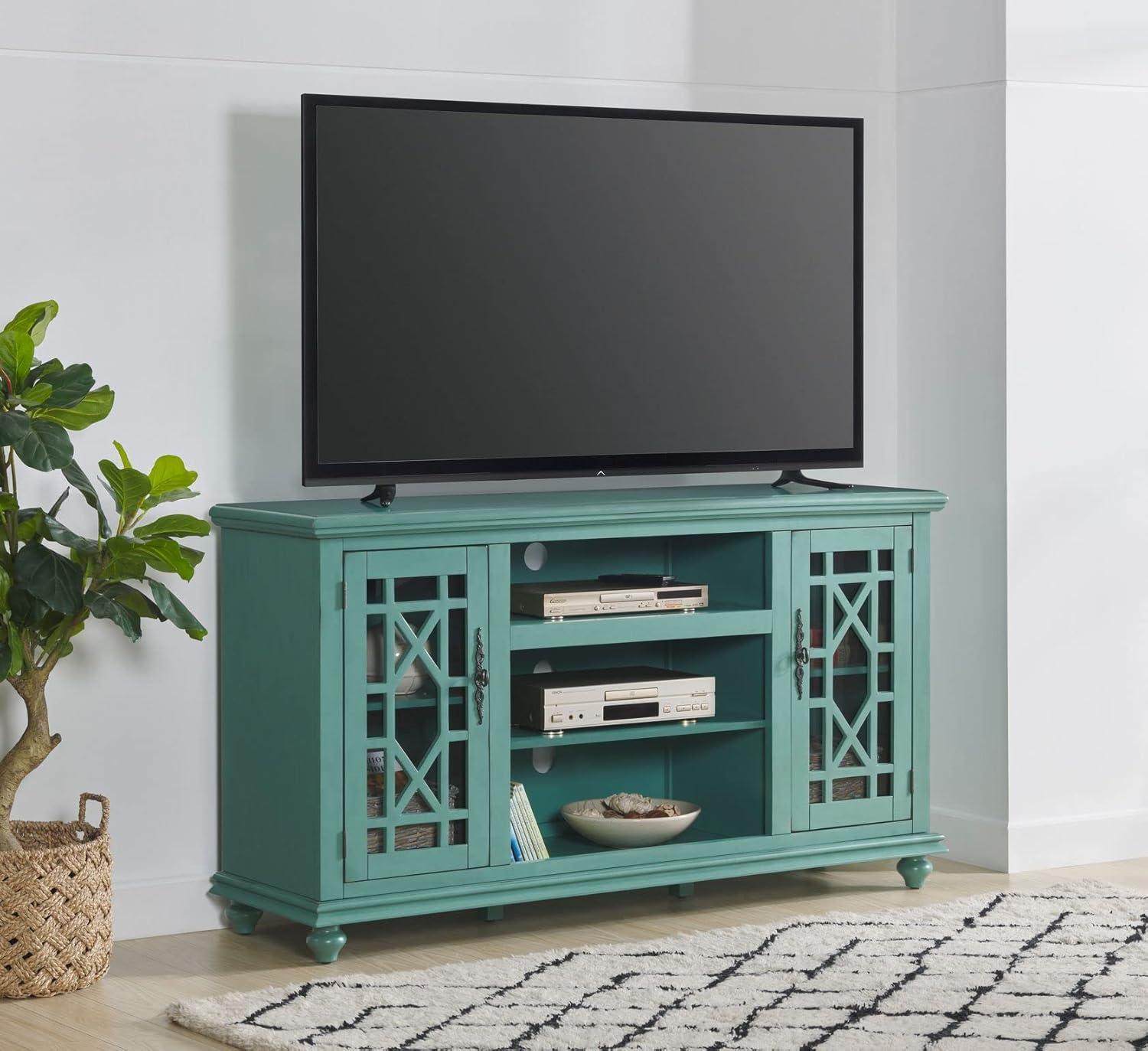 Martin Svensson Home Elegant 2 Door Antique Teal 63" TV Stand