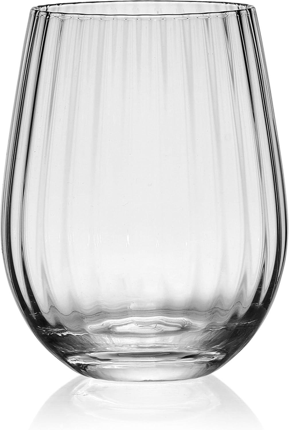 Mikasa Mikasa Optic 18.5-Oz Stemless Wine Glasses, Set Of 4